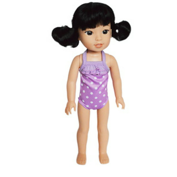 Lavender Swimsuit Fits 14.5 " AG Wellie Wisher & Glitter Girl Dolls